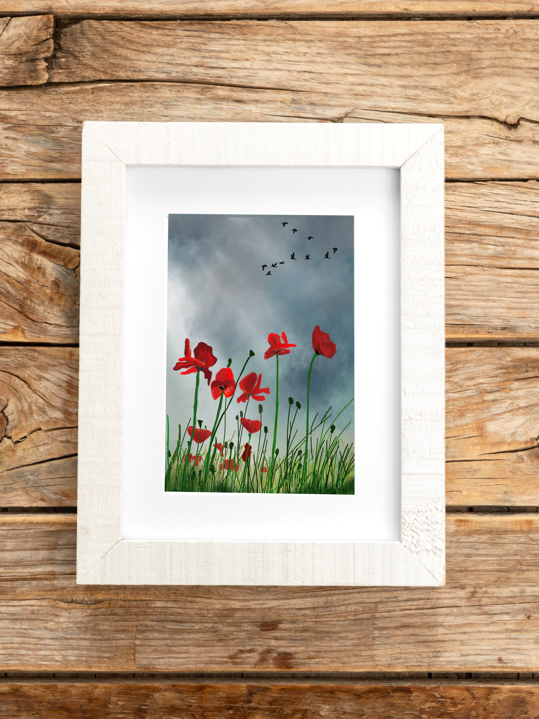 Poppies in the gloomy skies