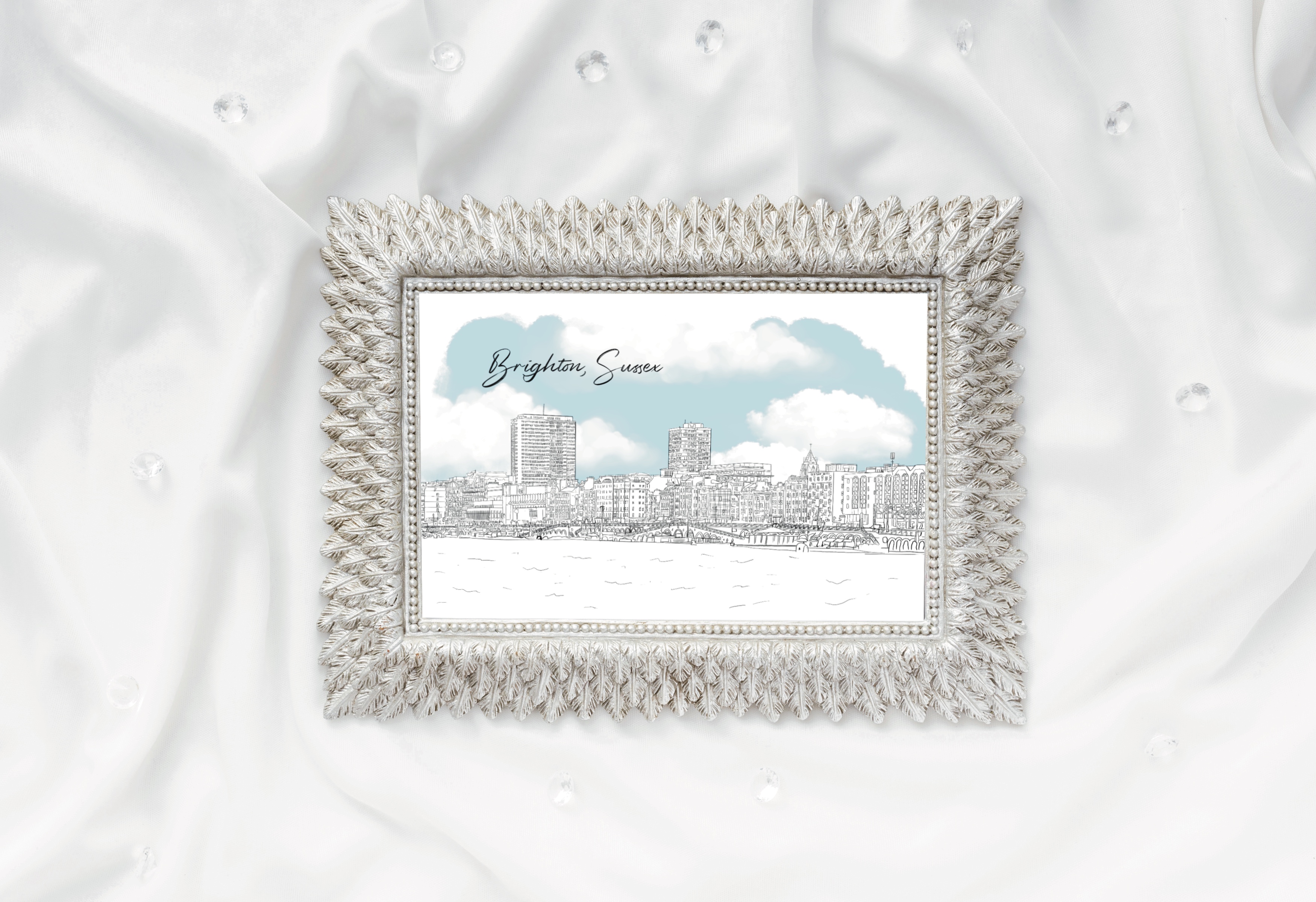 line drawing of Brighton Seafront