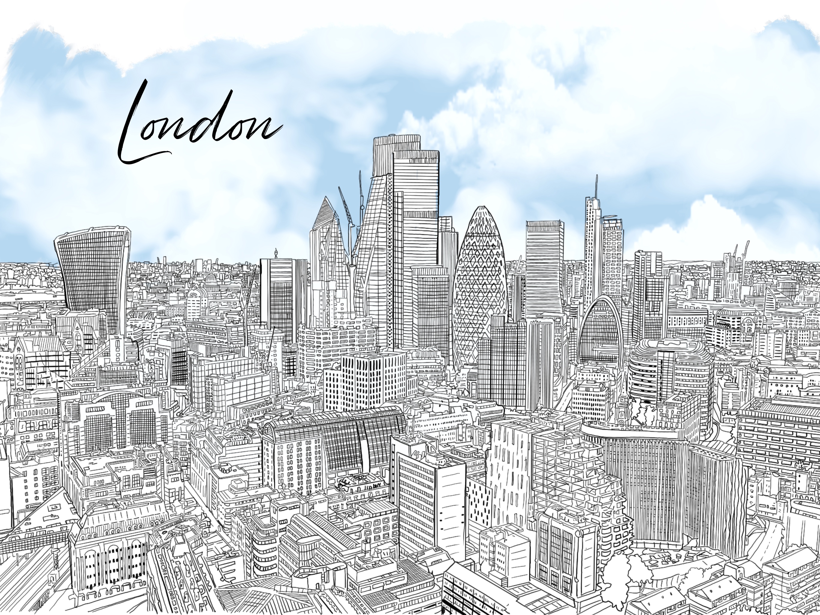 City of London Line Drawing