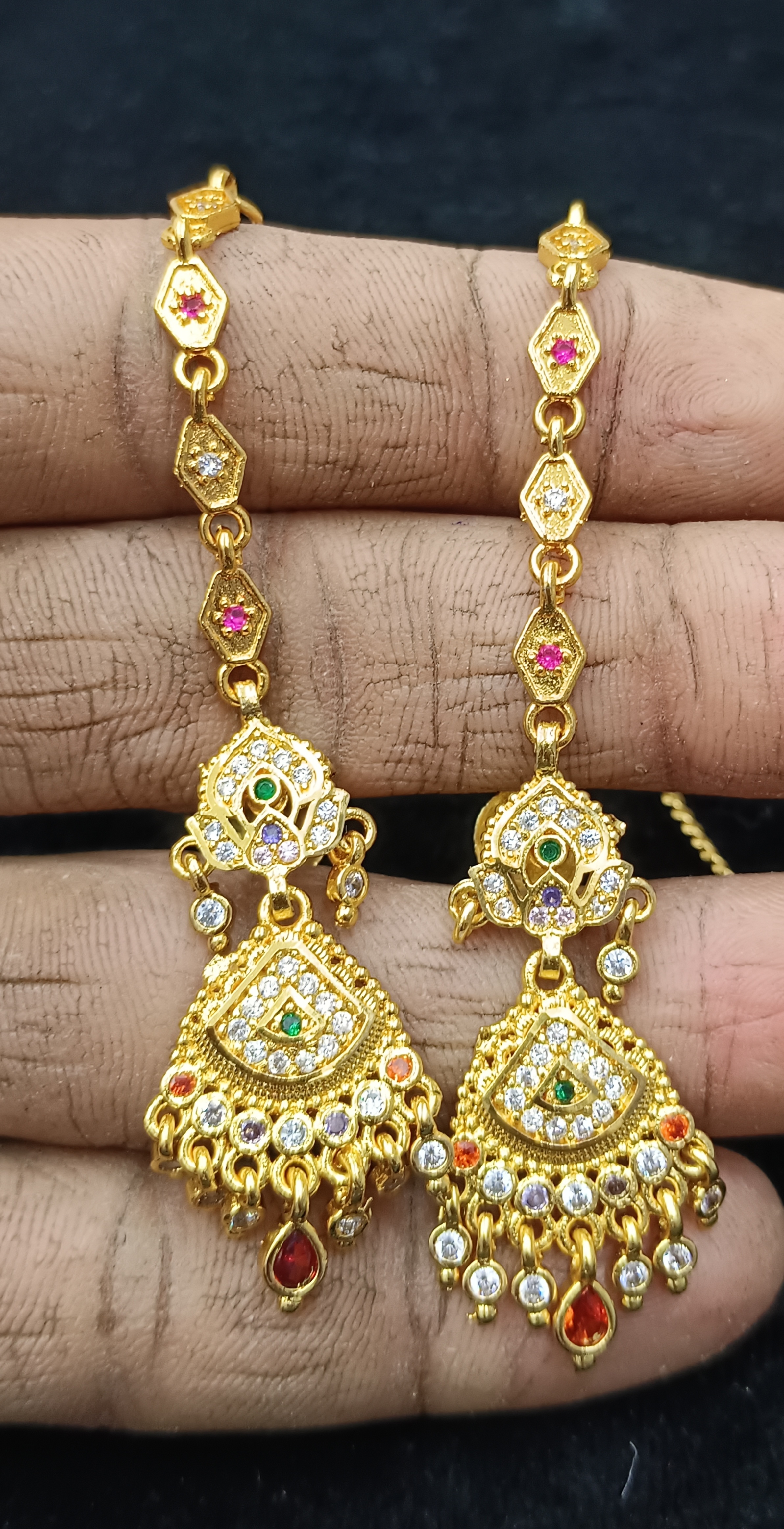Earring with chain/jumar jela/earring bala/rajputi earring/sui dhaga
