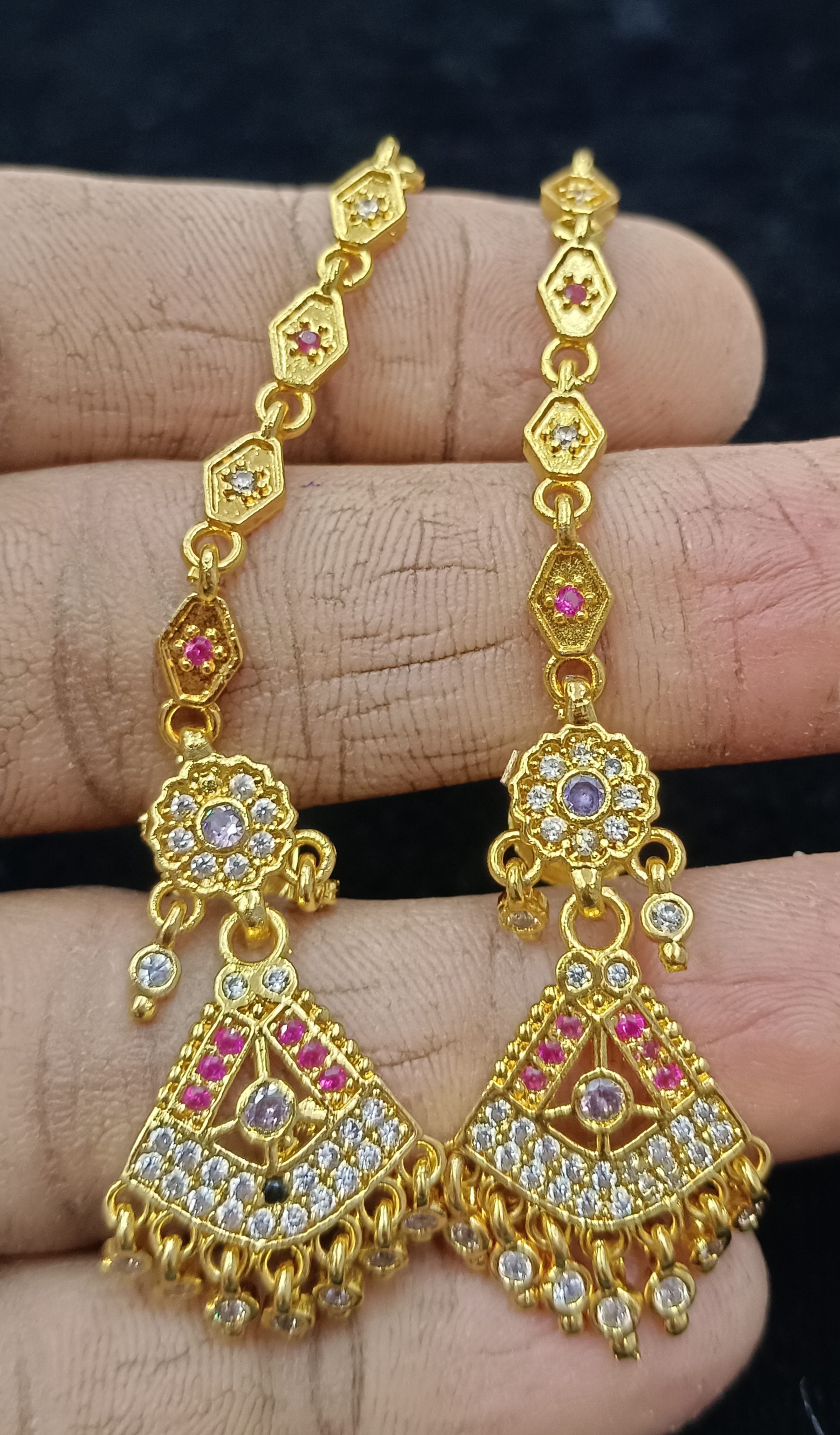 Earring with chain/jumar jela/earring bala/rajputi earring/sui dhaga