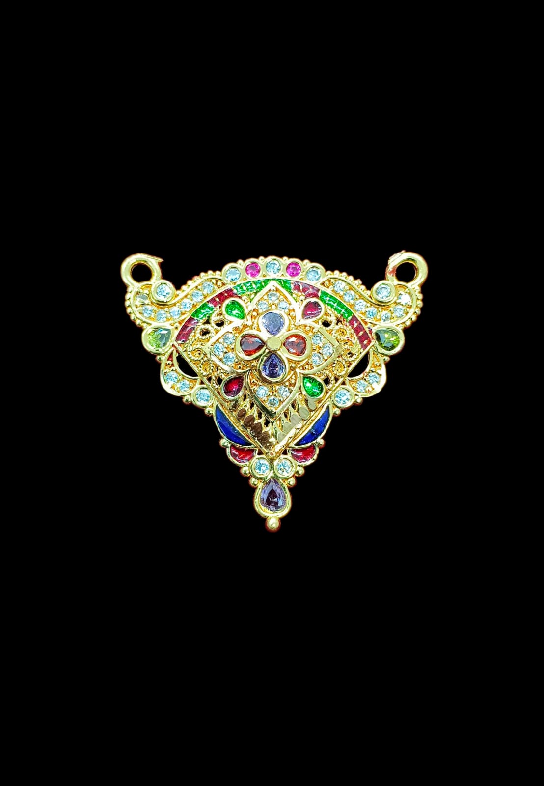 Multi-stone Gold Pendant for Eternal Love
