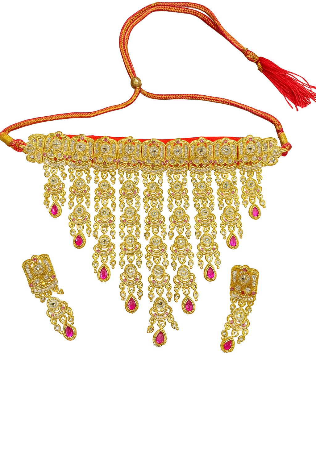 Elegant Rajputi Kundan Choker Necklace & Earring Set | Bridal Gold Plated Jewellery for Women