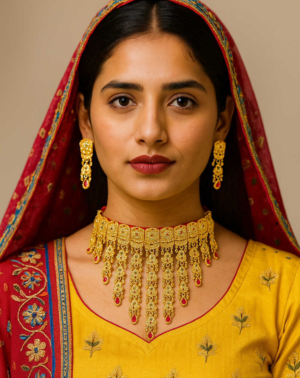 Elegant Rajputi Kundan Choker Necklace & Earring Set | Bridal Gold Plated Jewellery for Women