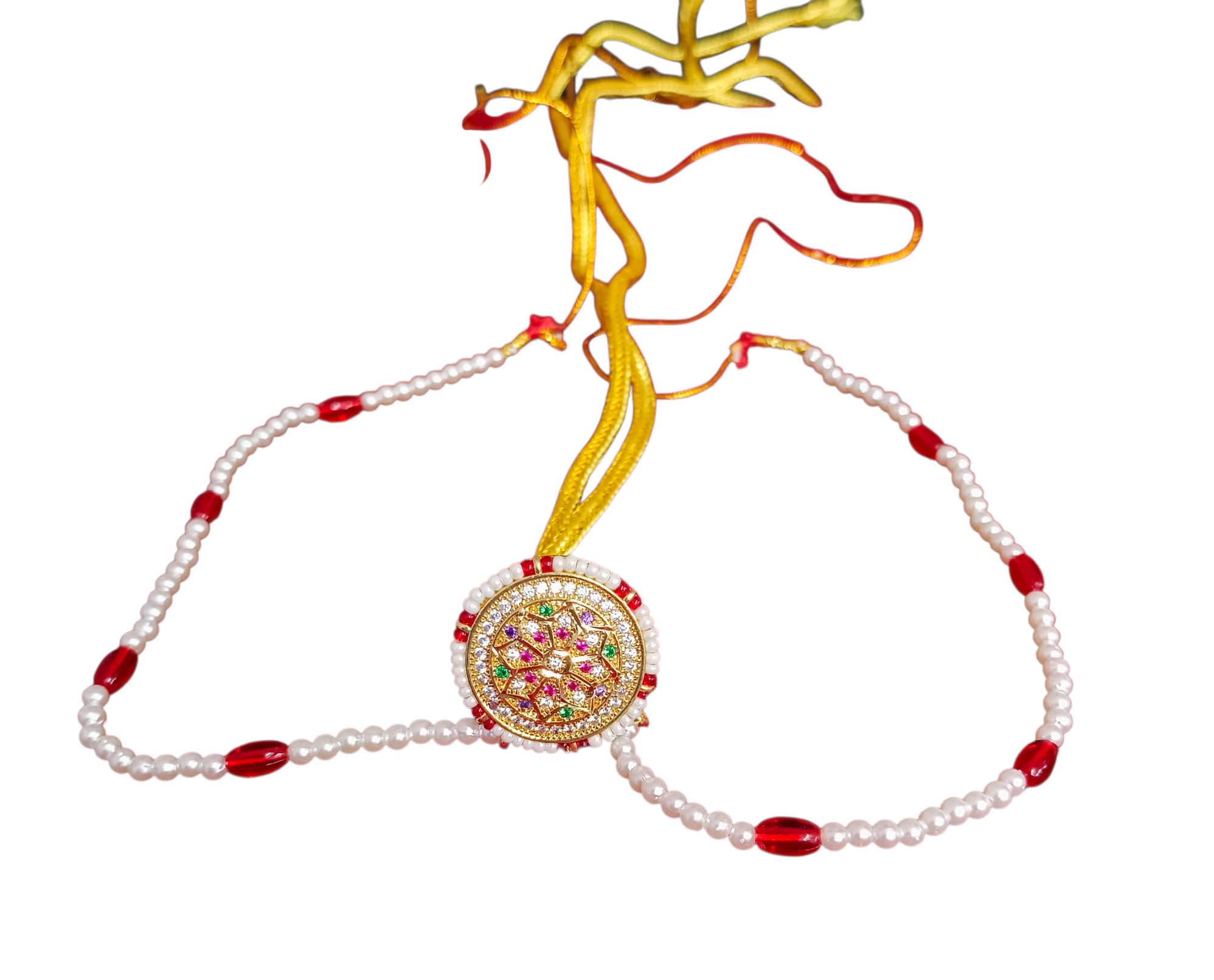 Traditional Pearl and Bead Maang Tikka