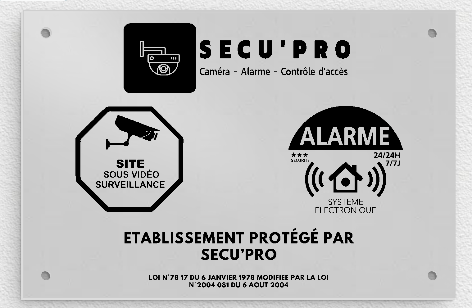 Plaque signalétique 