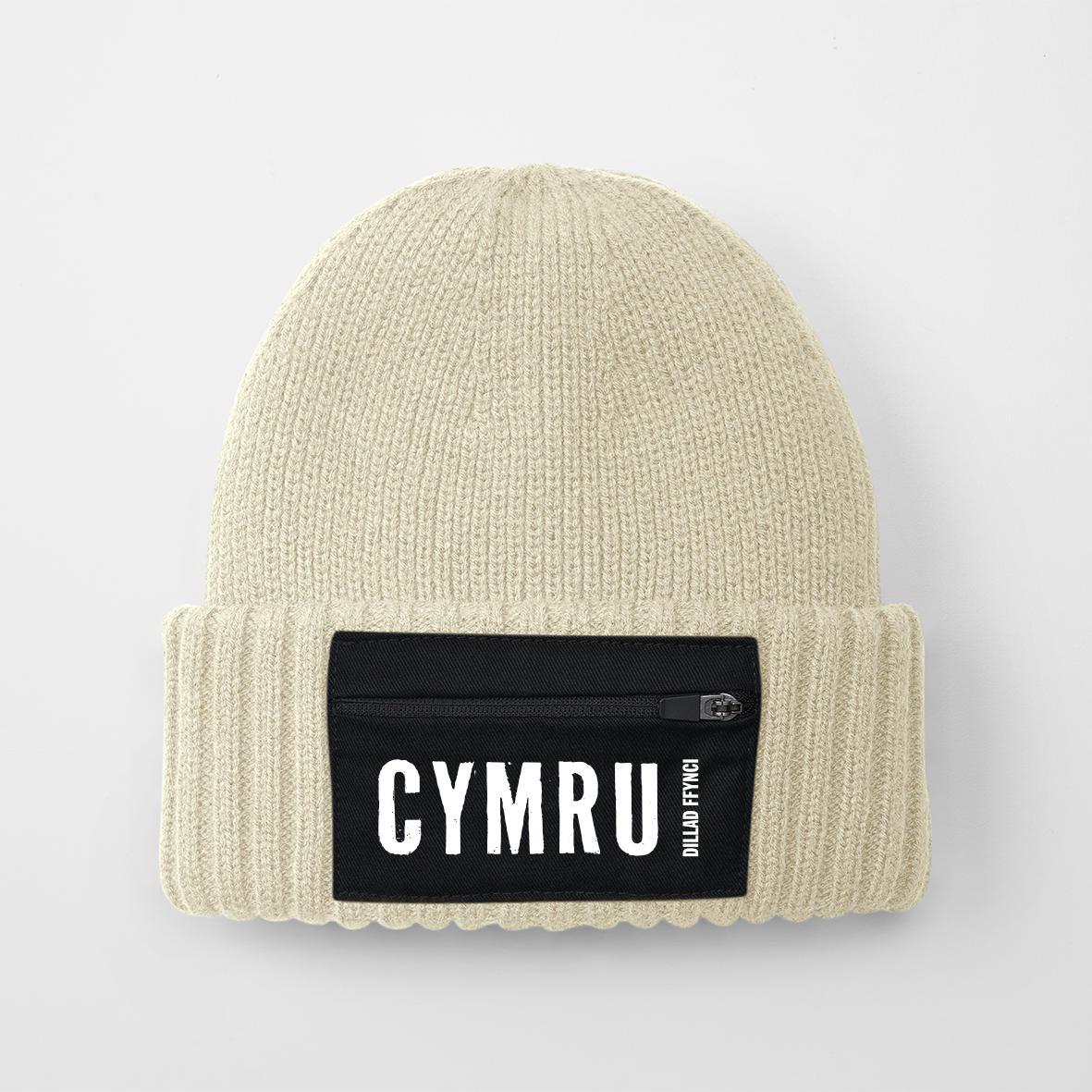 Zip Pocket Patch Cymru Beanie