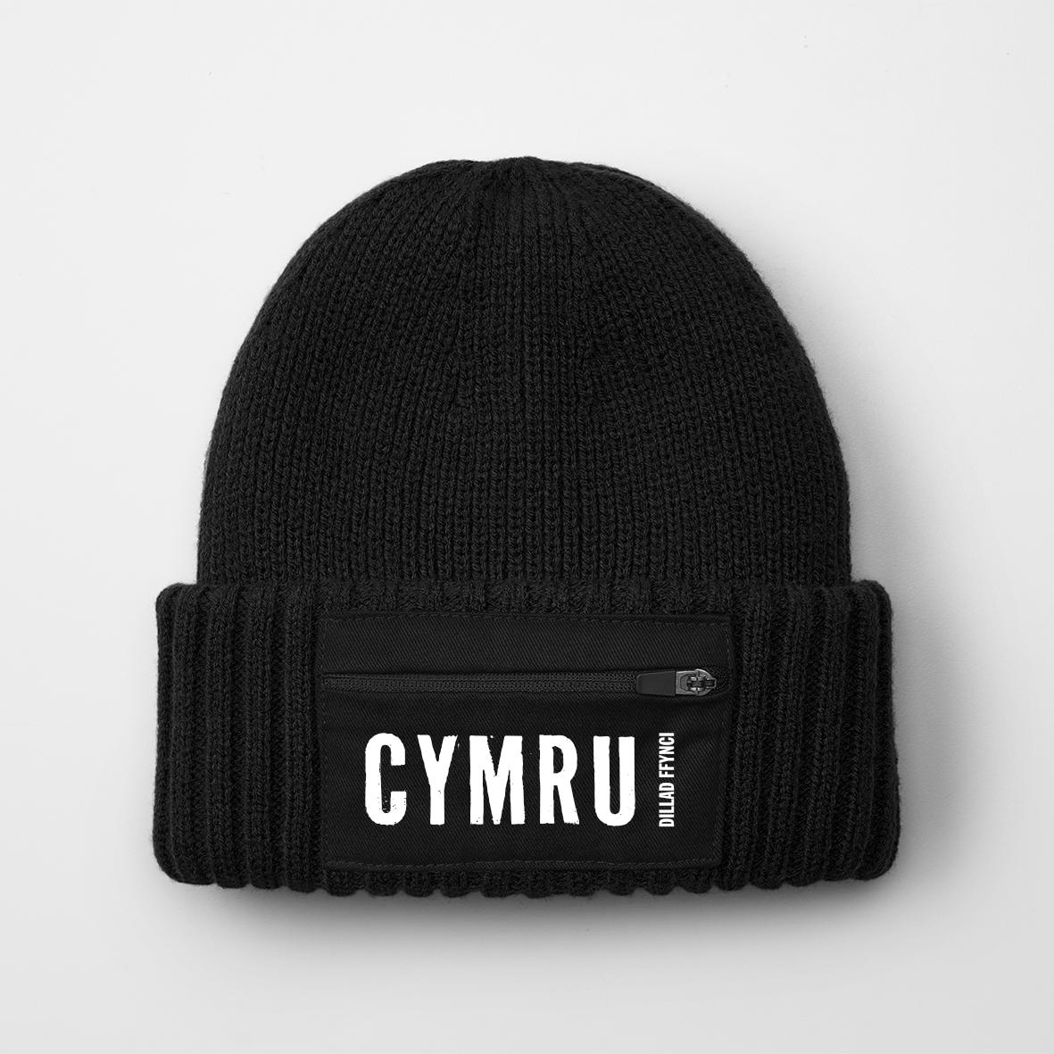 Zip Pocket Patch Cymru Beanie