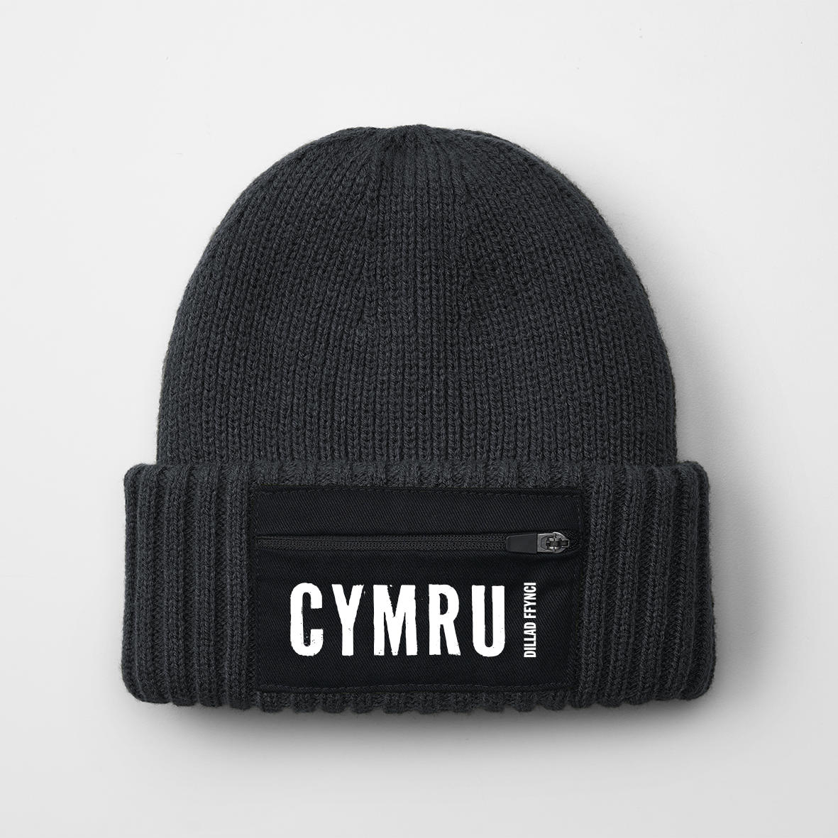 Zip Pocket Patch Cymru Beanie
