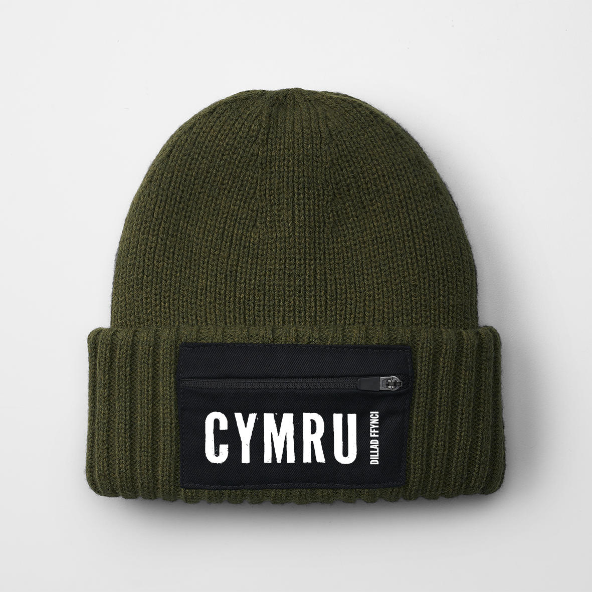 Zip Pocket Patch Cymru Beanie