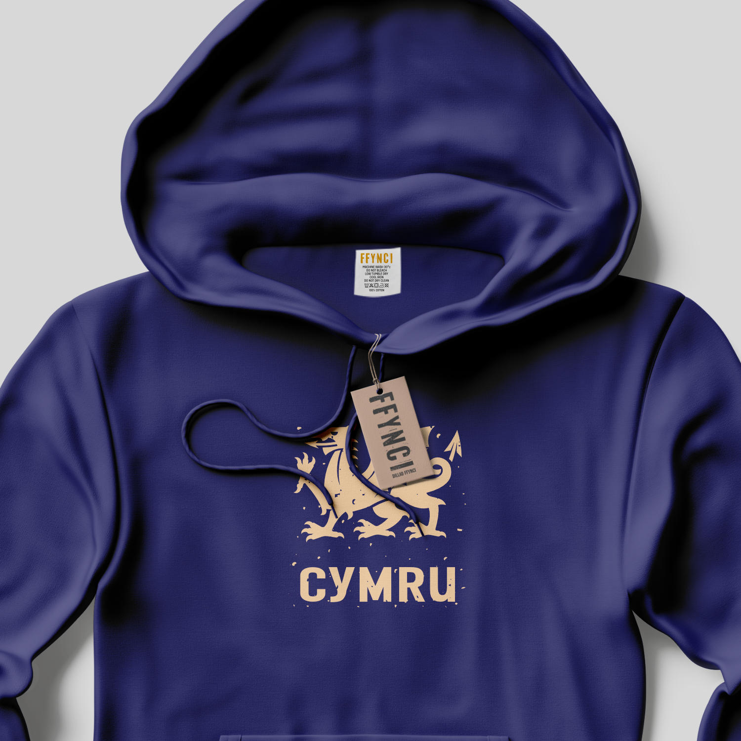 Hwdi DDRAIG CYMRU - Distressed DRAGON CYMRU Graphic hoodie