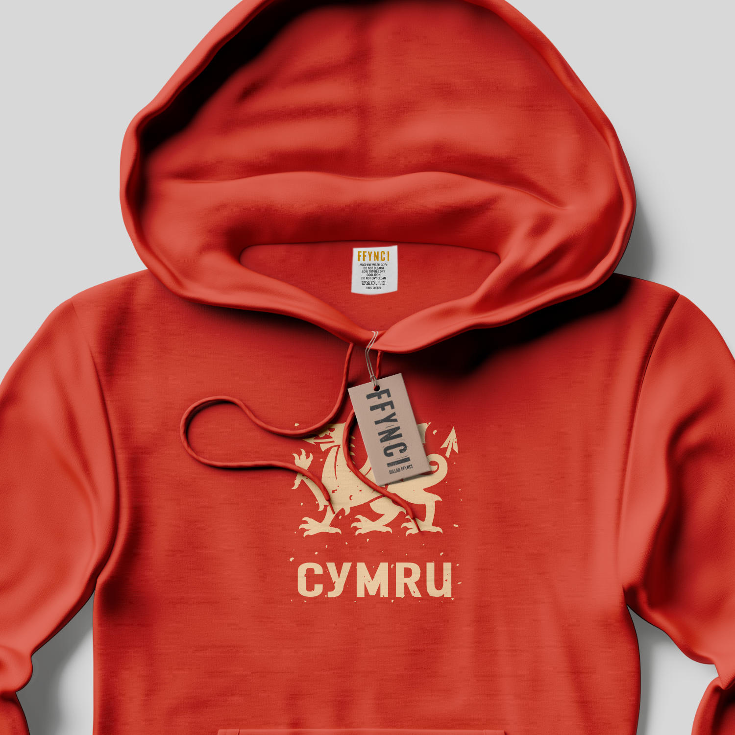 Hwdi DDRAIG CYMRU - Distressed DRAGON CYMRU Graphic hoodie