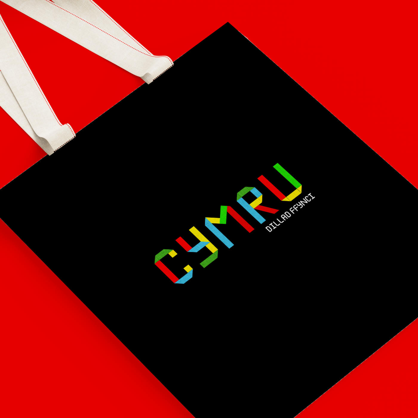 Origami Inspired CYMRU Logo Tote Bag