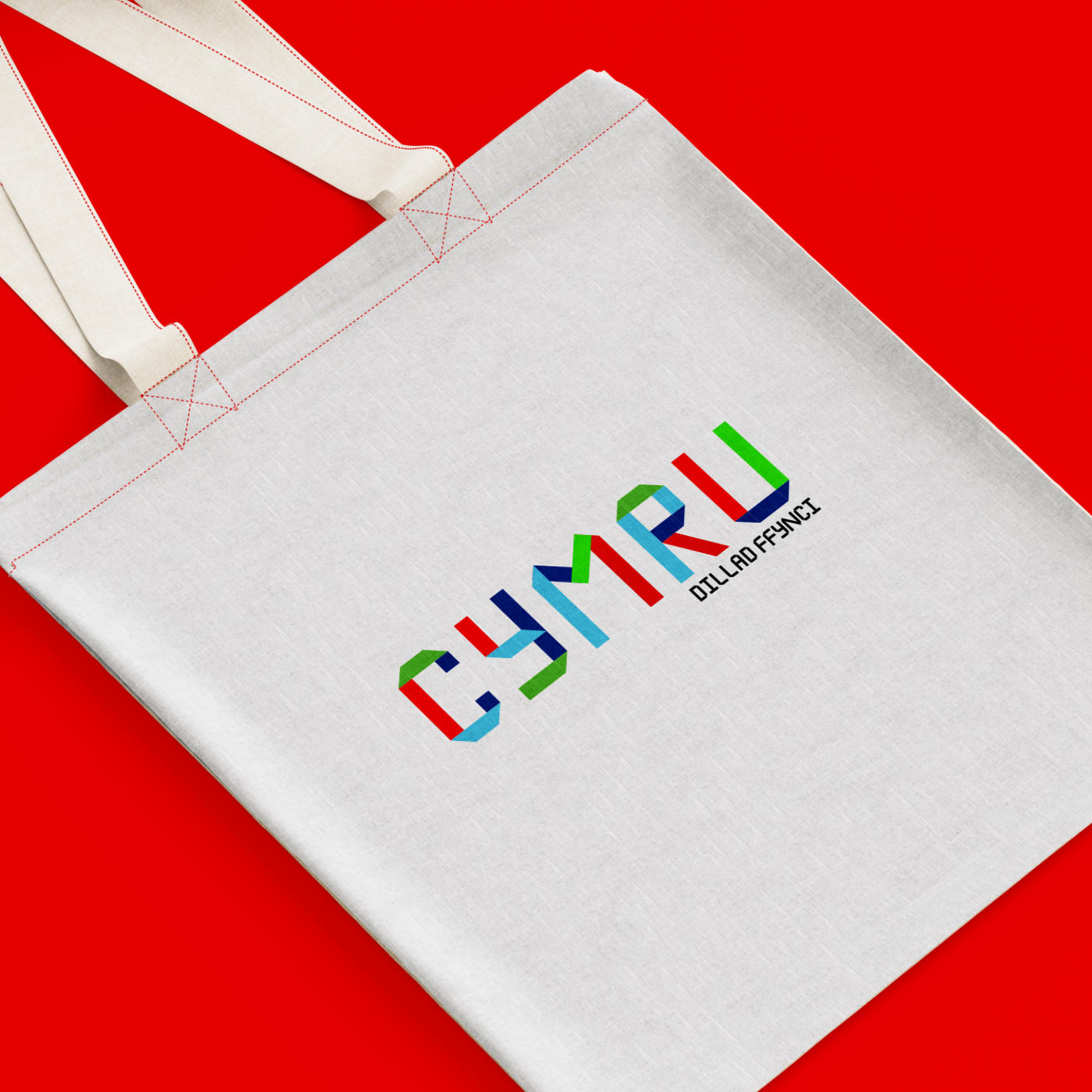Origami Inspired CYMRU Logo Tote Bag