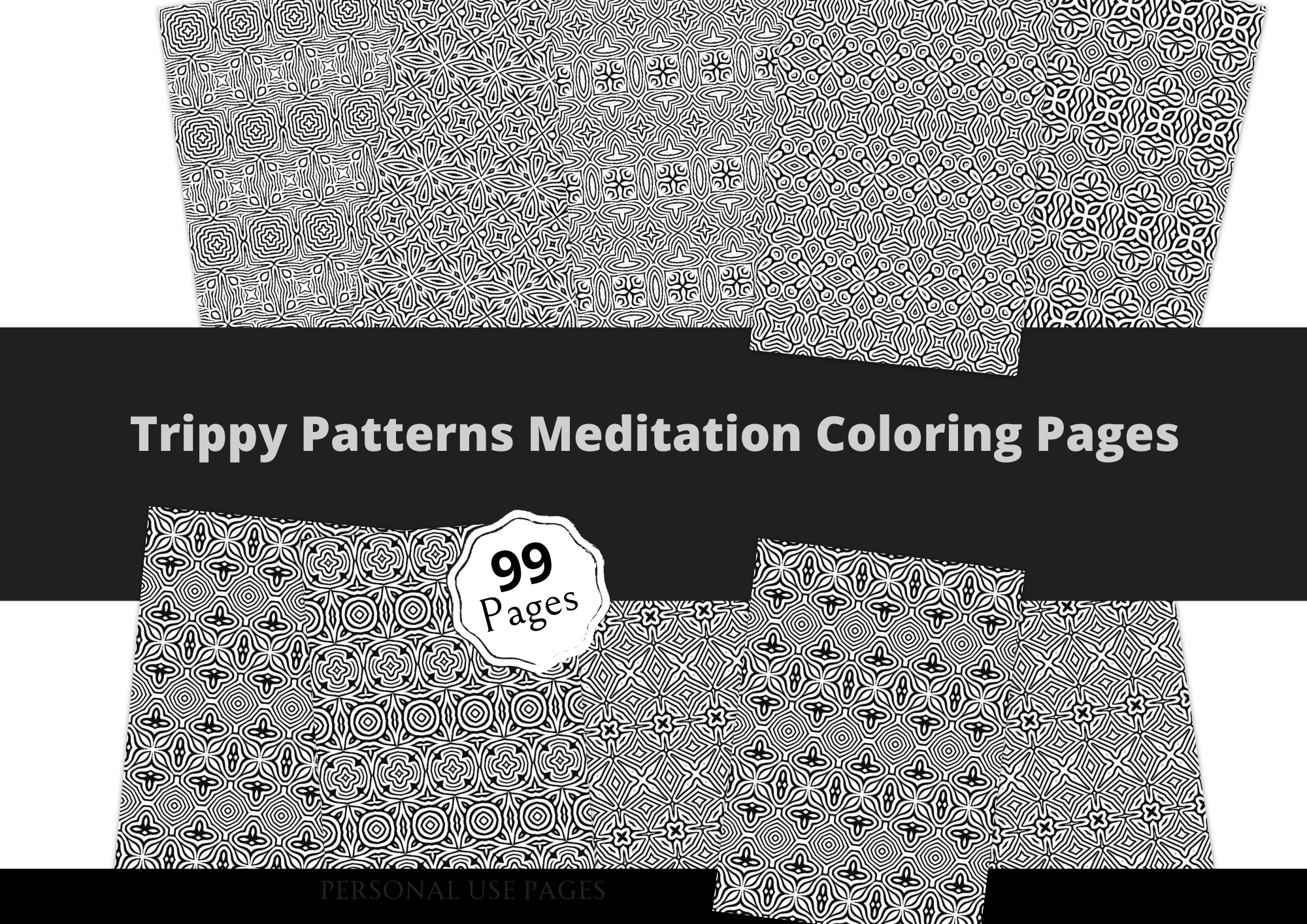 Trippy Patterns Meditation Coloring Pages