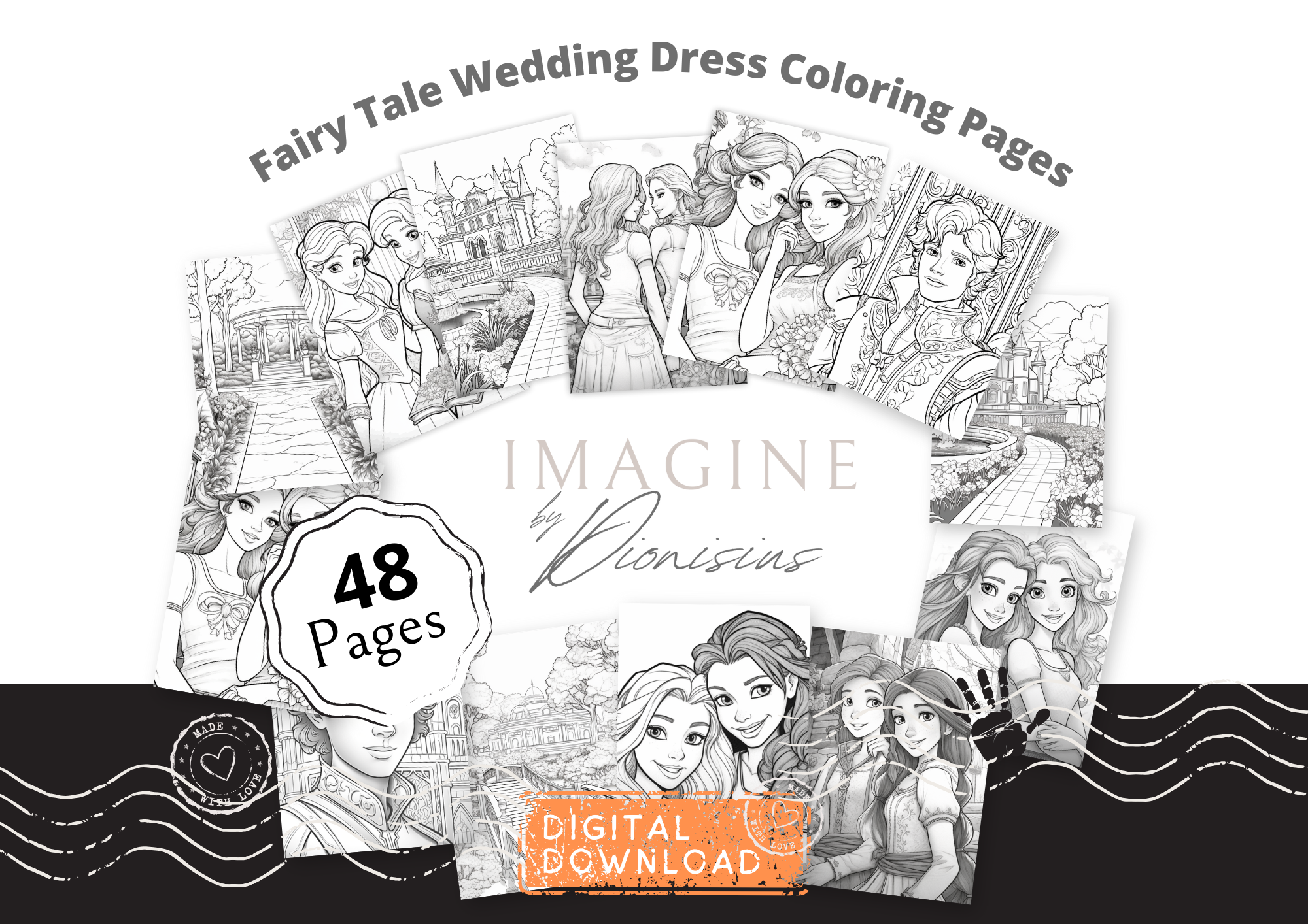 Fairy Tale Wedding Dress Coloring Pages