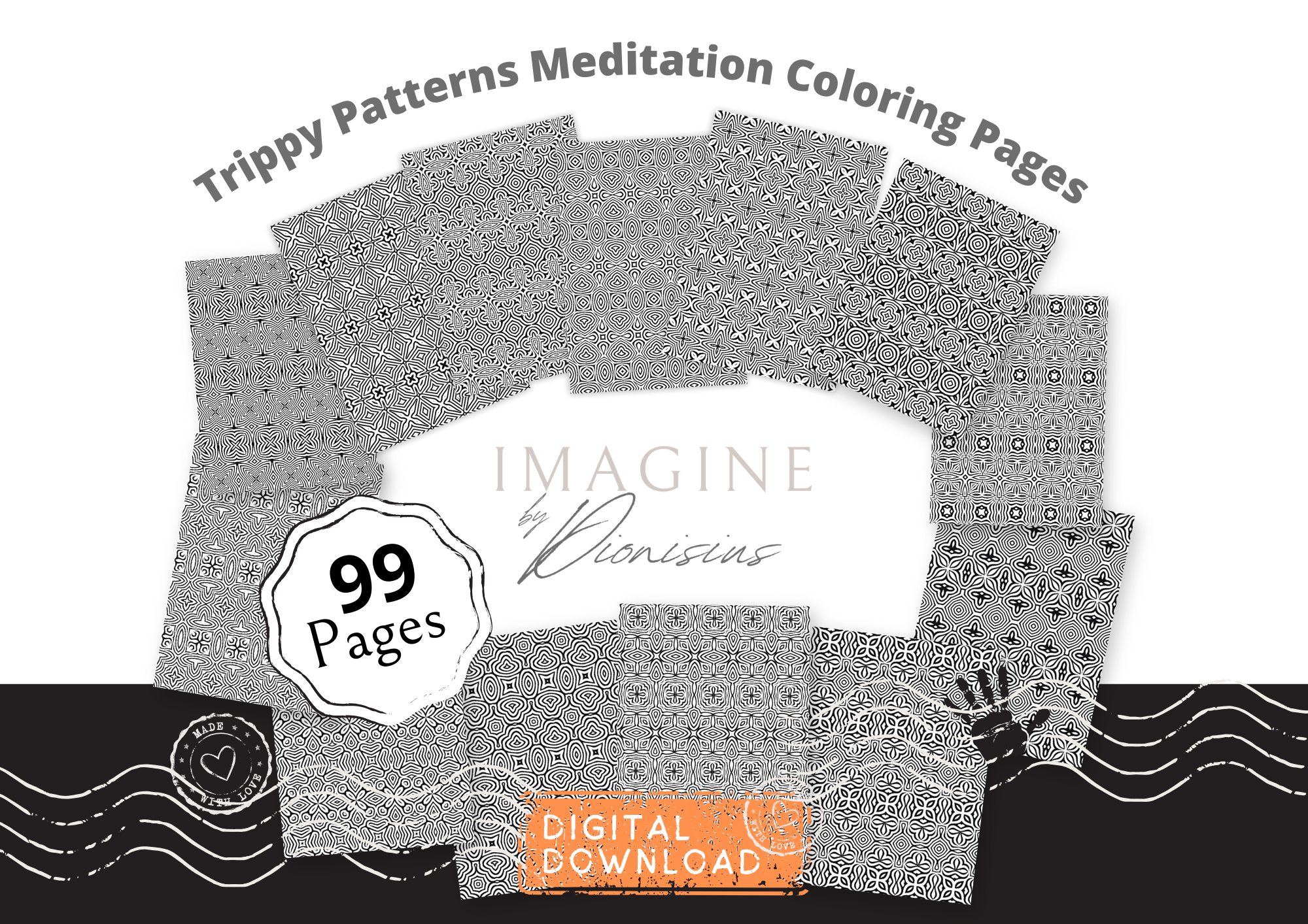 Trippy Patterns Meditation Coloring Pages