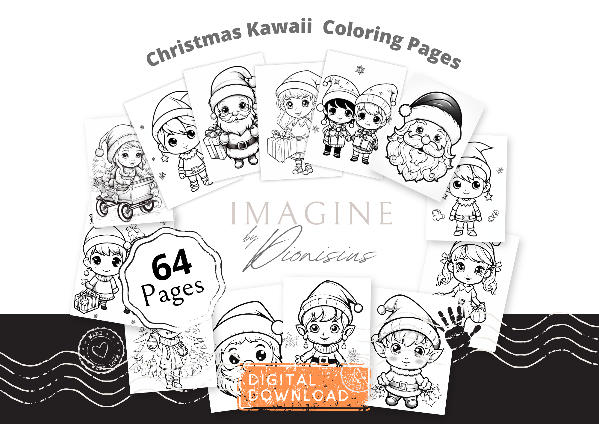 Christmas Kawaii Coloring Pages