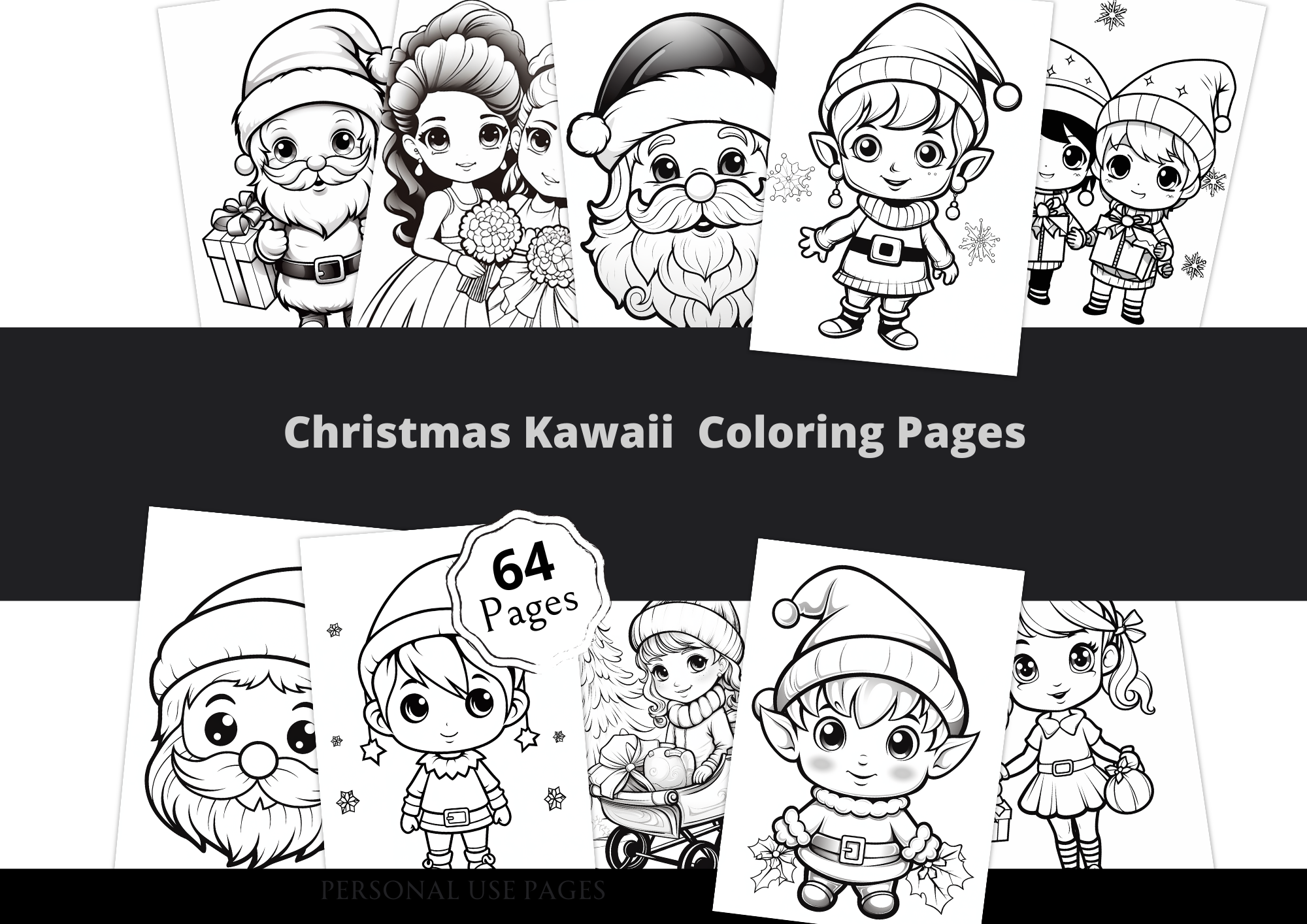 Christmas Kawaii Coloring Pages