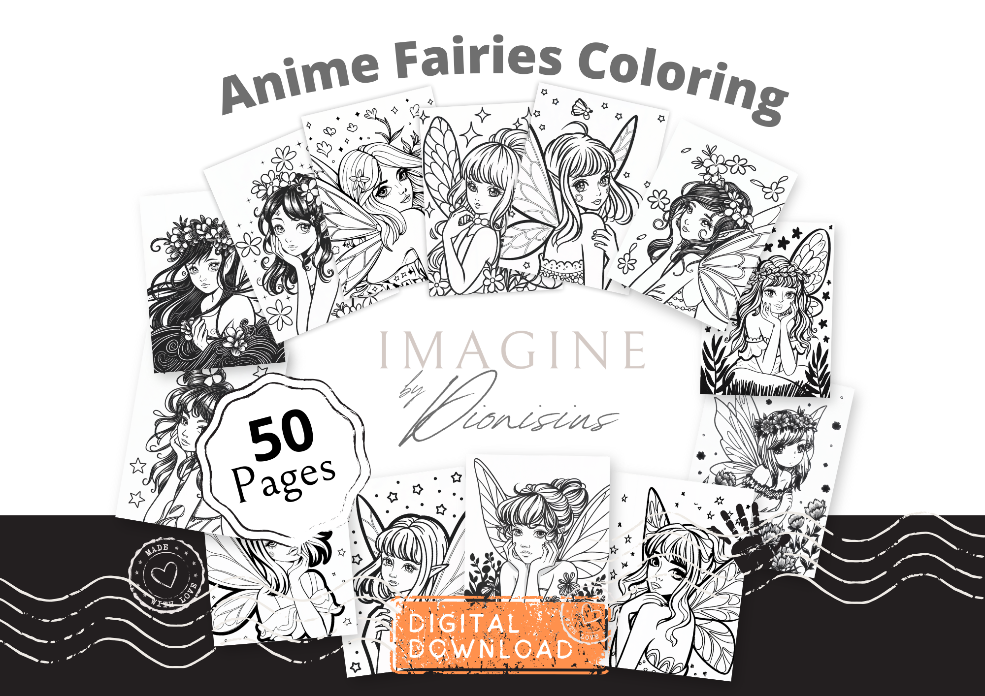 Anime Fairies Coloring Book