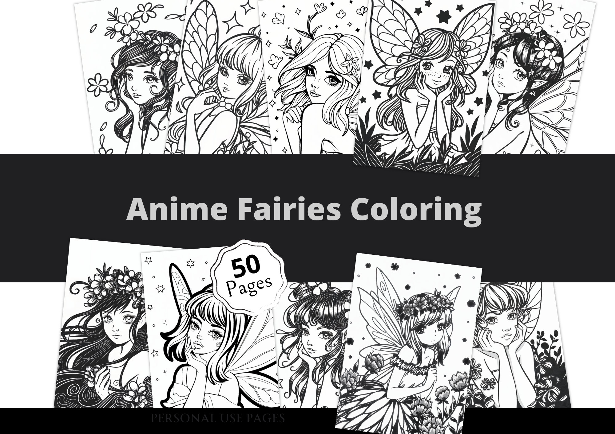 Anime Fairies Coloring Book
