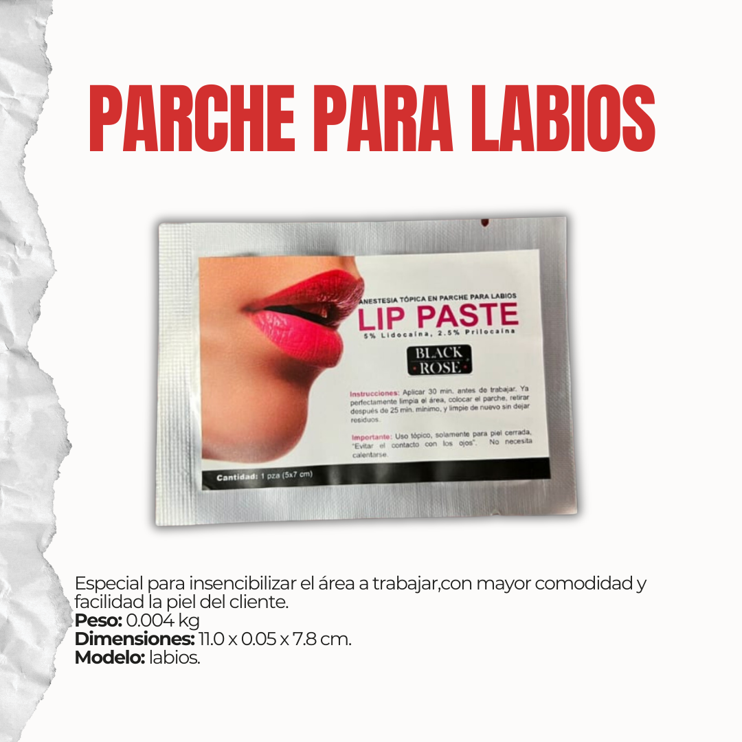 Parche anestésico para labios