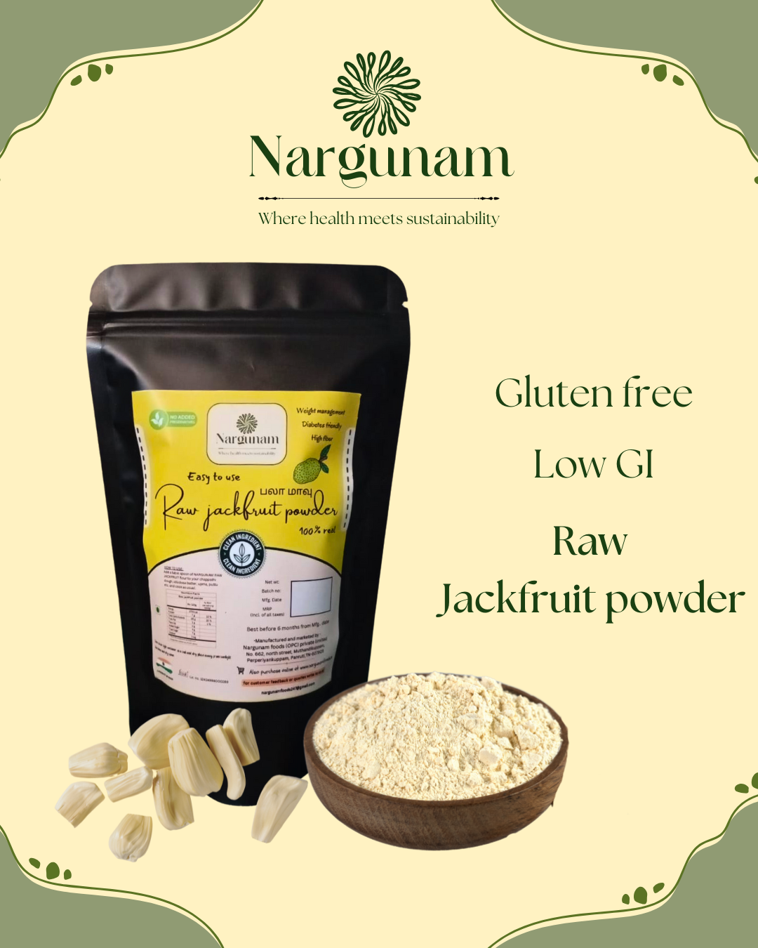 Raw jackfruit powder