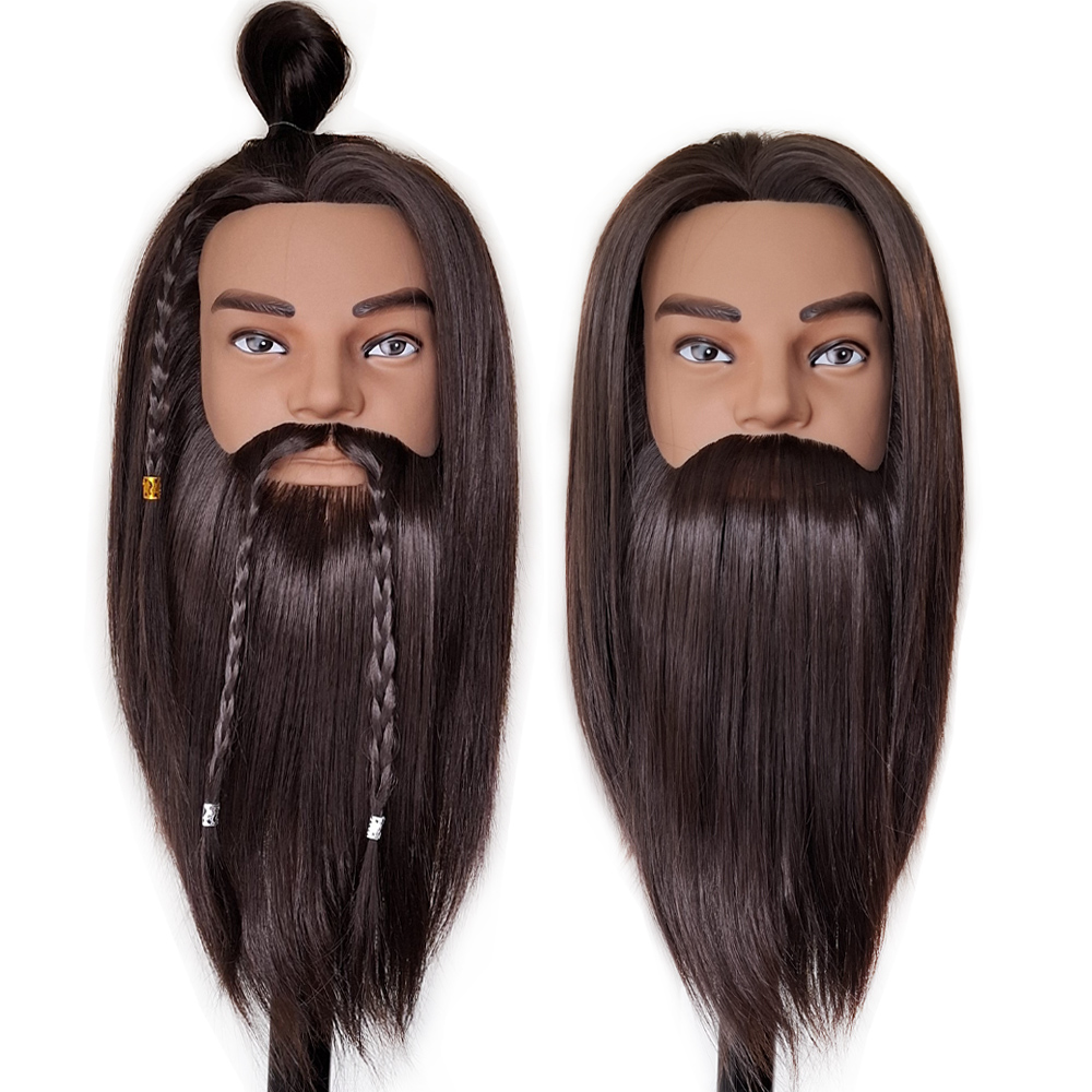 Bearded Mannequin Head with Long Hair