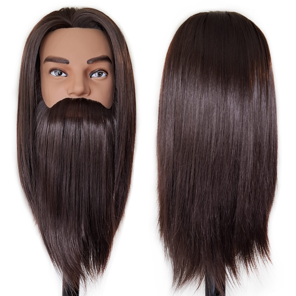 Bearded Mannequin Head with Long Hair