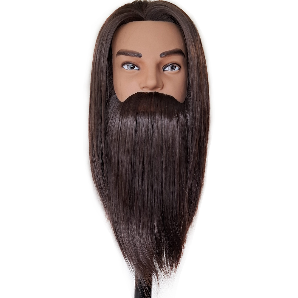 Bearded Mannequin Head with Long Hair