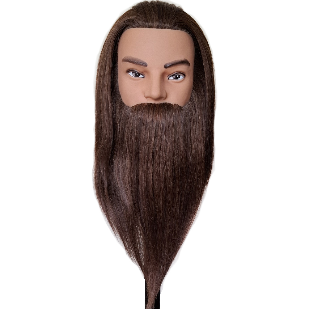 Bearded Mannequin Head with 100% Human Hair