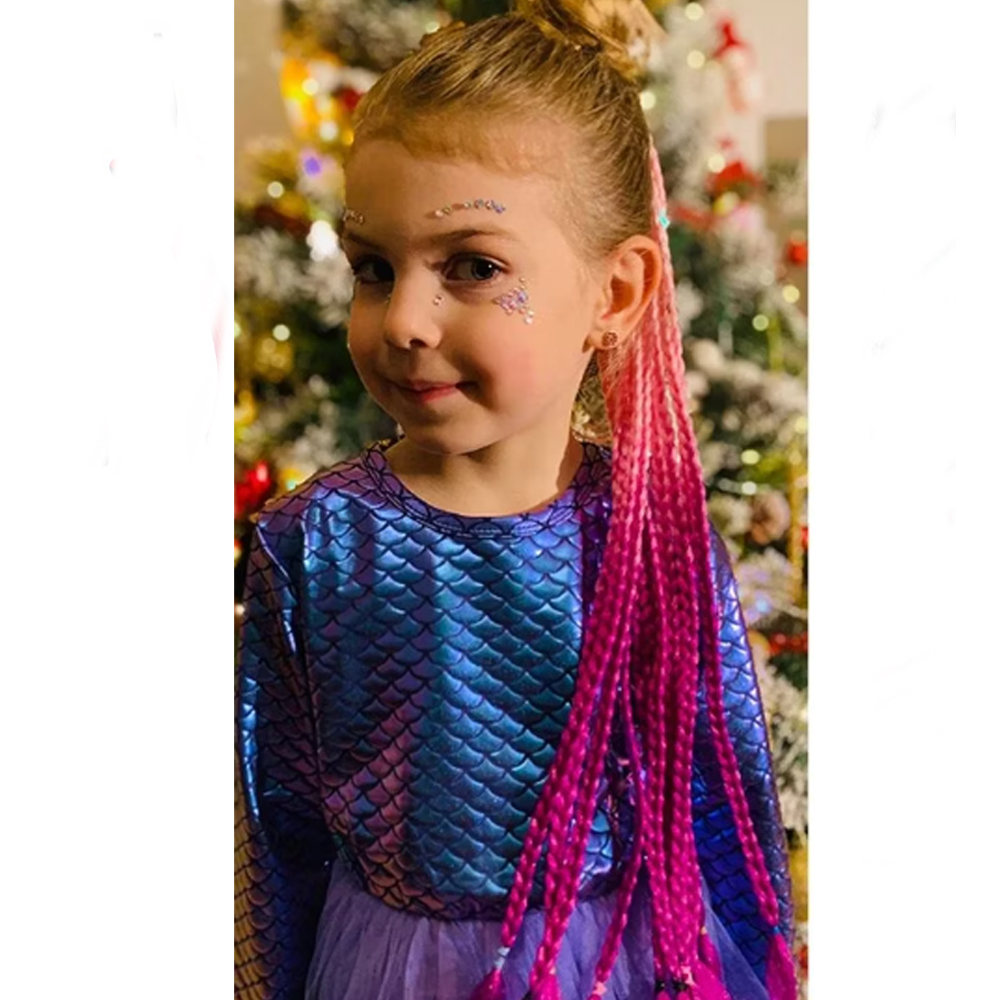Braided Colorful Hair Ponytail Q37 C11#