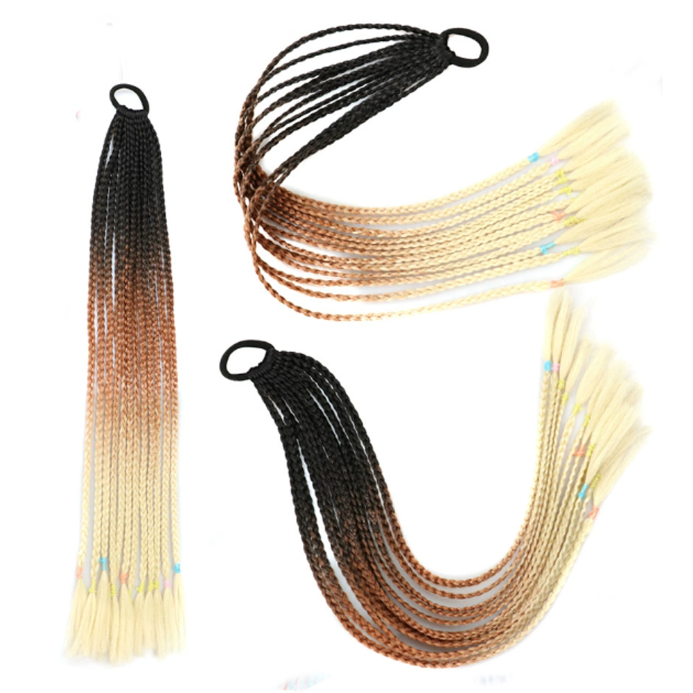 Braided Colorful Hair Ponytail Q37 C15