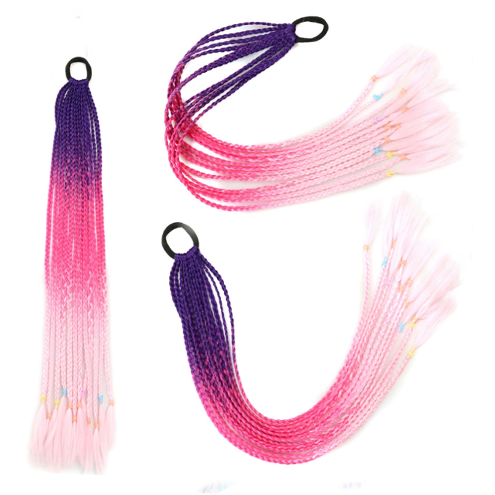 Braided Colorful Hair Ponytail Q37 C25
