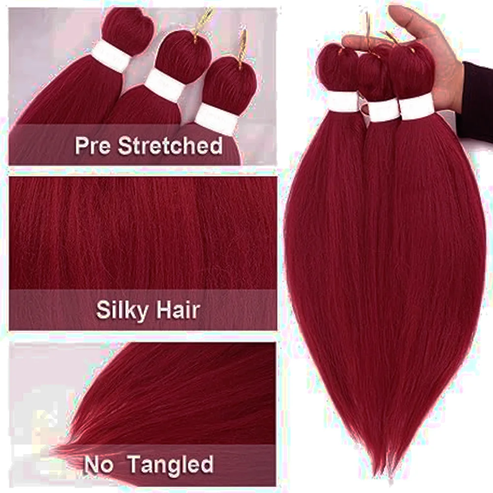 Pre Stretched Braiding Hair, 3 pcs, 900#