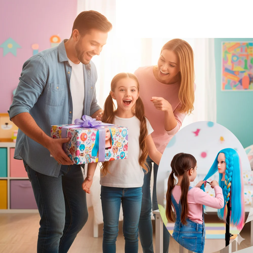 Manikin Doll Colorful Synthetic Hair with Training Kit DHD1