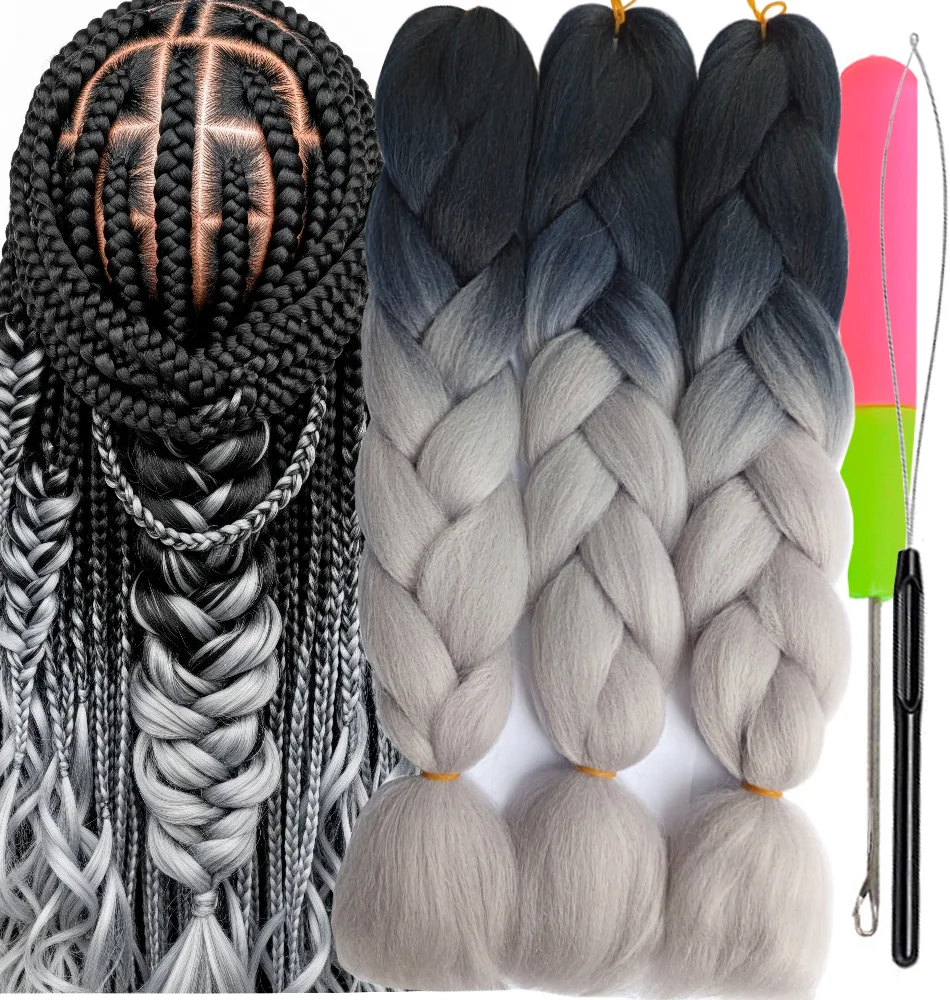 Ombre Braiding Hair Kanekalon 2 Tone, 3 pcs, B36
