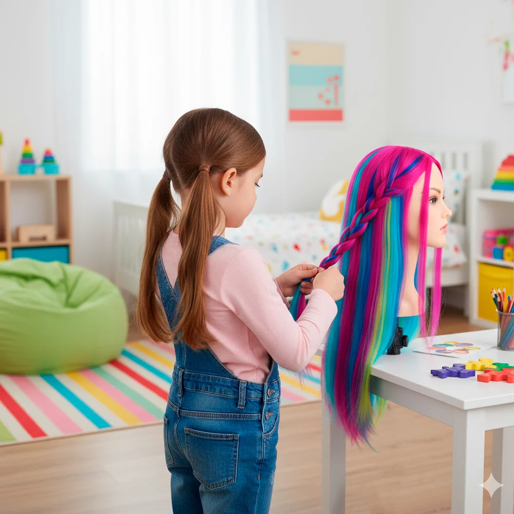 Mannequin Heads Colorful Synthetic Hair DH10