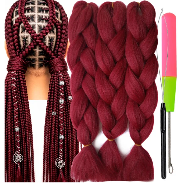Synthetic Hair Kanekalon Jumbo Braiding Hair, 3 pcs, A19