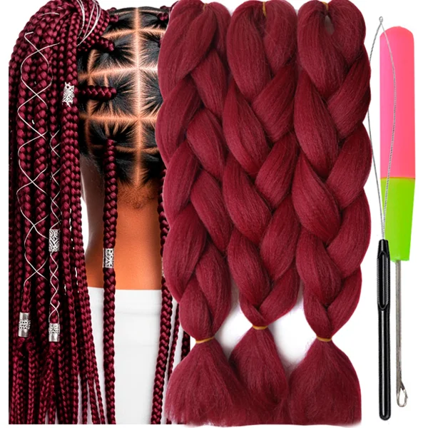 Synthetic Hair Kanekalon Jumbo Braiding Hair, 3 pcs, A19