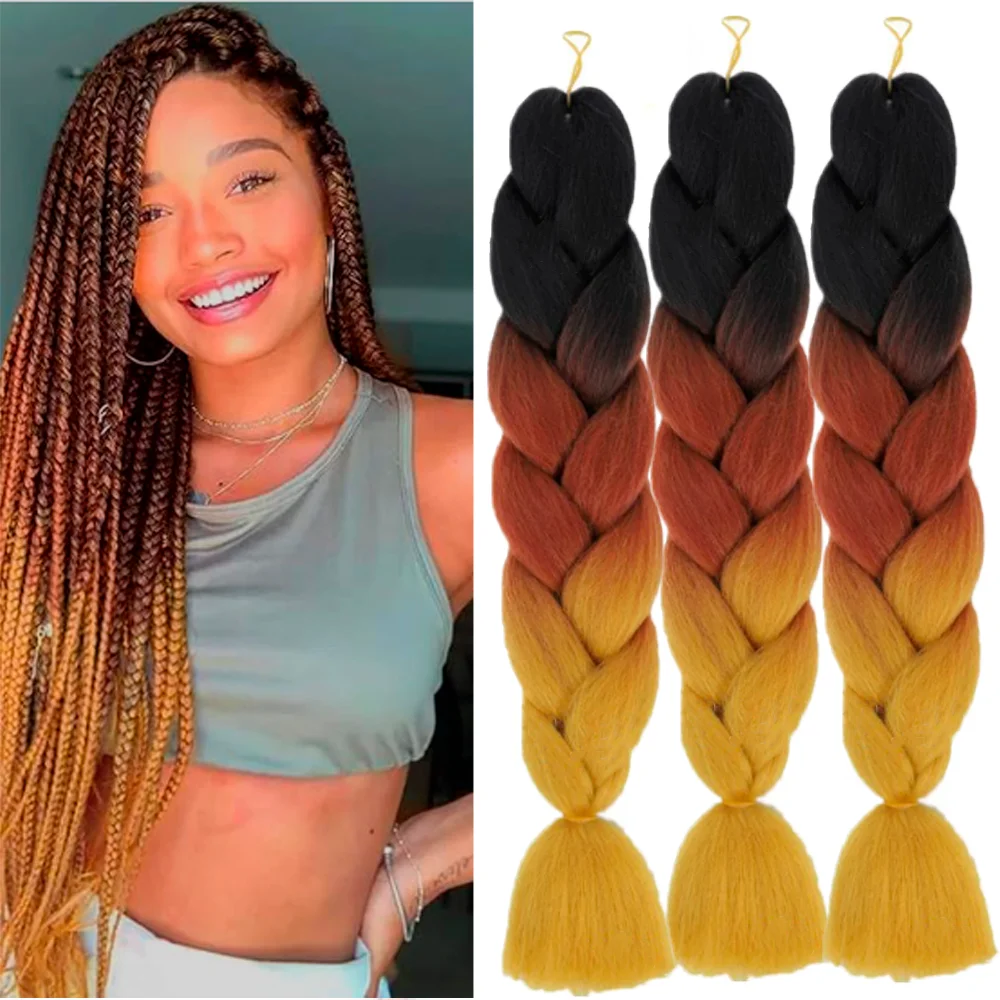Ombre Braiding Hair Kanekalon 3 Tone, 3 pcs, C37