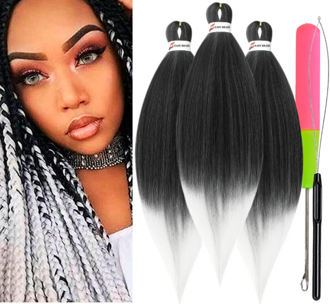 Pre Stretched Braiding Hair, 3 pcs, T1B 60