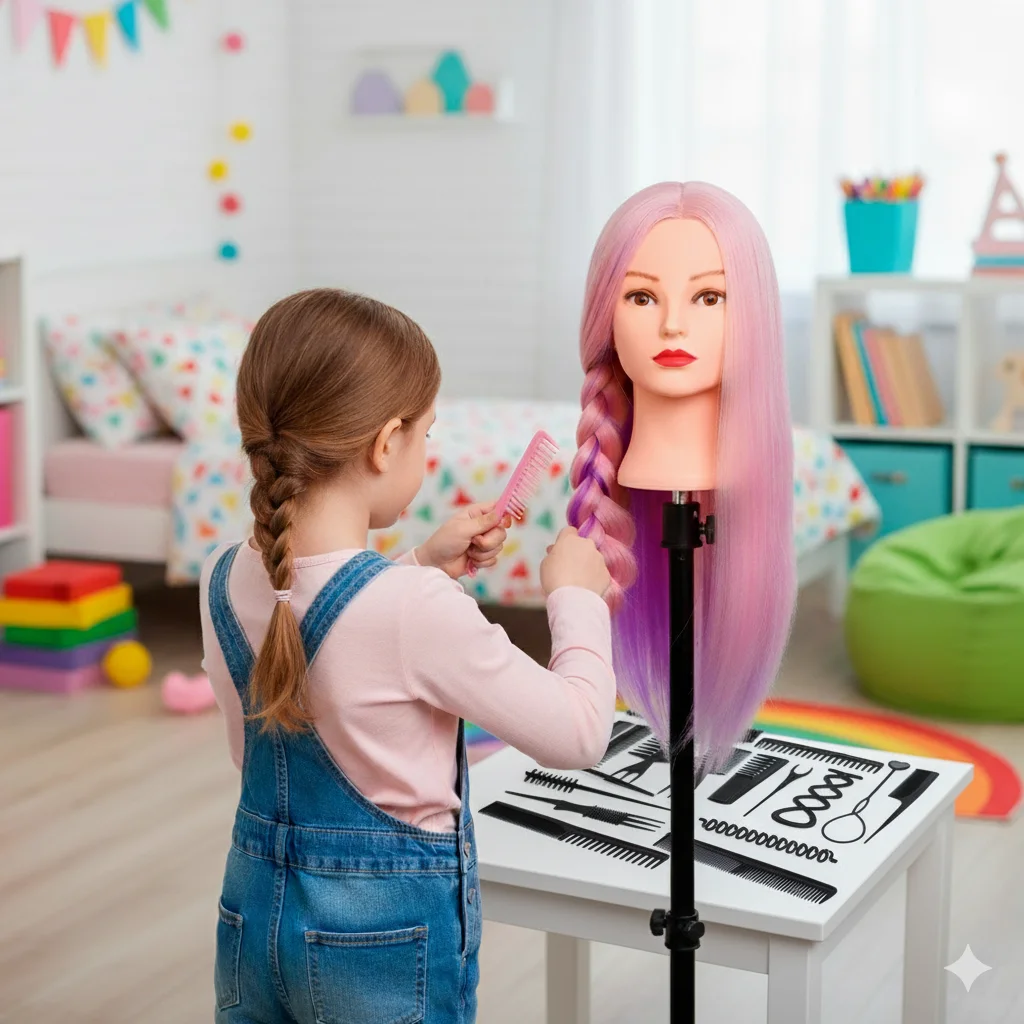 Dolls Head For Braiding Practice with Training Kit DH2T1