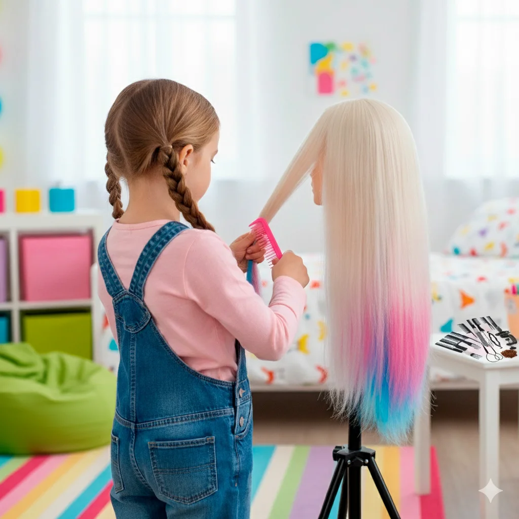 Dolls Head For Braiding Practice with Training Kit DH8T1