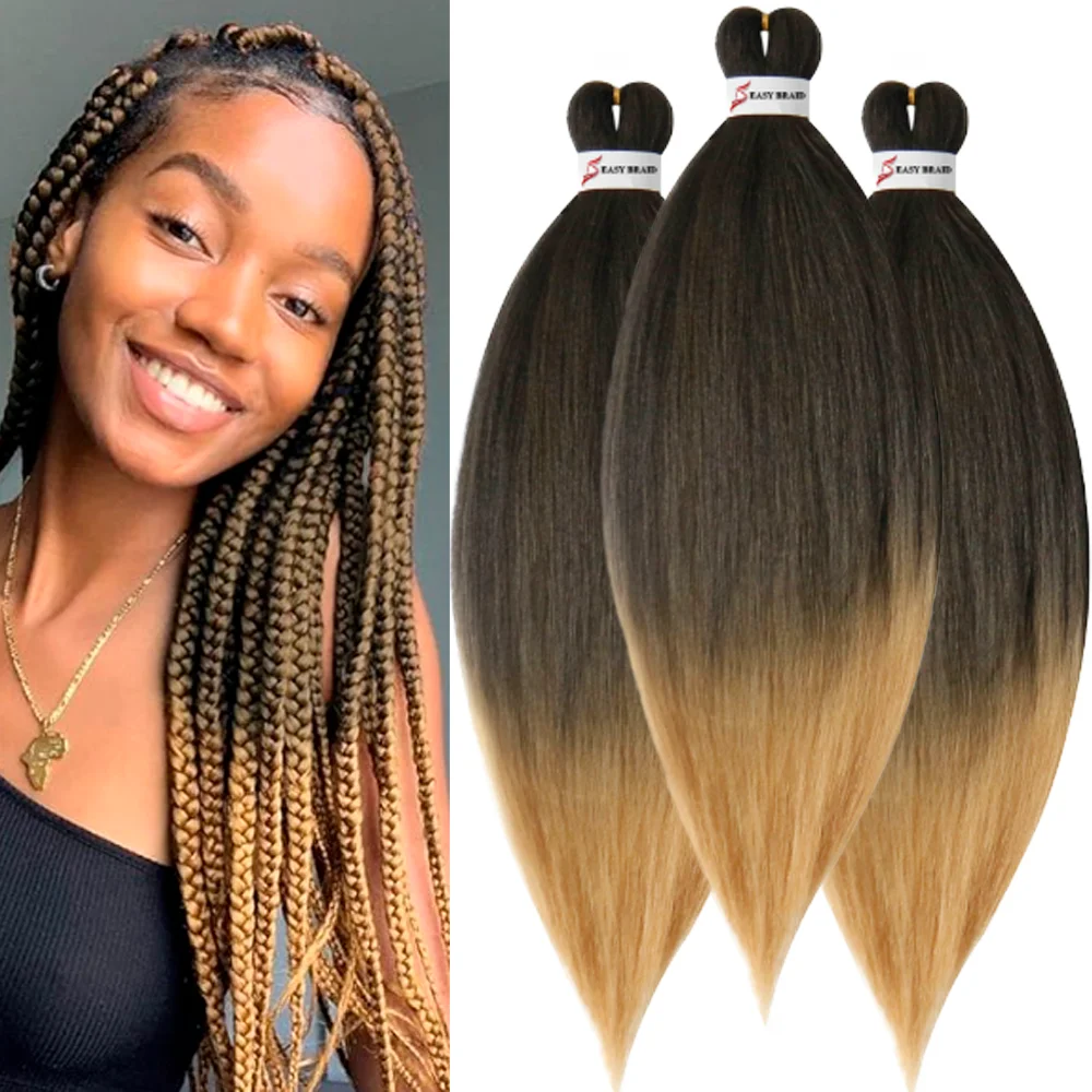 Pre Stretched Braiding Hair, 3 pcs, T4 27#