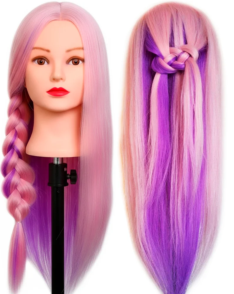 Mannequin Head Colorful Long Synthetic Hair 24inch DH8