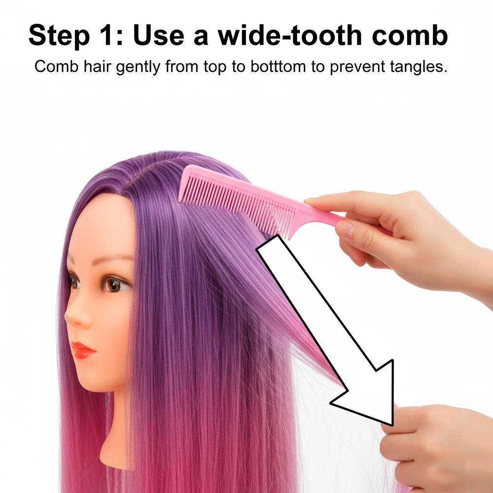 Mannequin Doll Colorful Long Synthetic Hair DH6