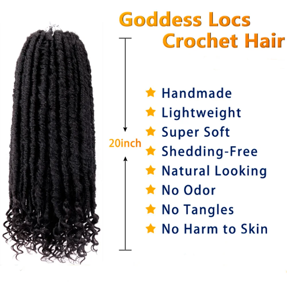 Goddess Faux Locs 1B 18 inch, 24 strands per pack