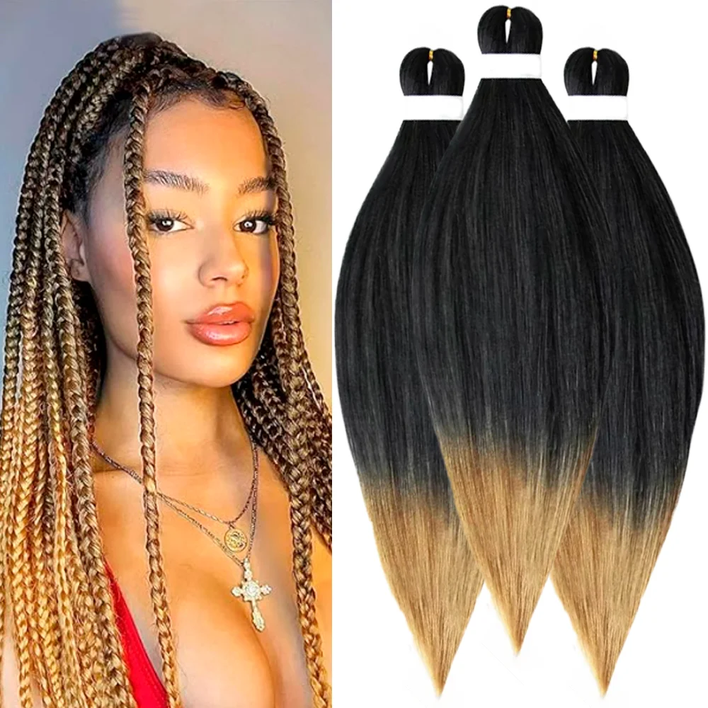 Pre Stretched Braiding Hair, 3 pcs, T1B 27