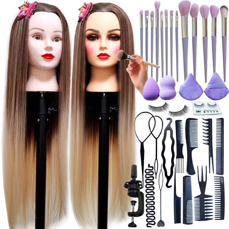 Makeup And Hairdressing Doll Head For Kids With Training Kit